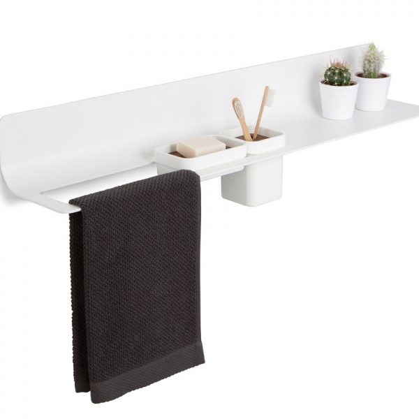 Lineabeta Curvà - Towel Holder & Accessories Bar with Shelf